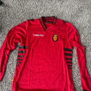 Macron RCD Mallorca Long Sleeve Jersey Sz M (EU l) Soccer Spain Balearic